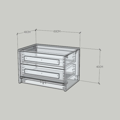 HAPPY FURNITURE , Táp đầu giường 2 ngăn kéo - RUBEL, THK_253 , 60cm x 40cm x 40cm DxRxC