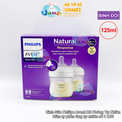 Bình sữa mô phỏng tự nhiên mới hiệu Philips Avent  cho trẻ từ 0 tháng tuổi (125ml-đôi)_SCY900.02