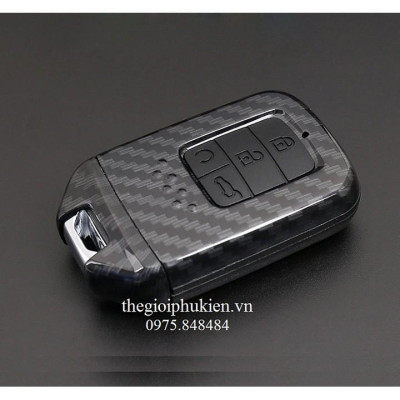 Ốp chìa khóa carbon bọc, bảo vệ chìa khóa xe Honda Civic 2016-2020, Honda City 2021 kèm móc đeo INOX