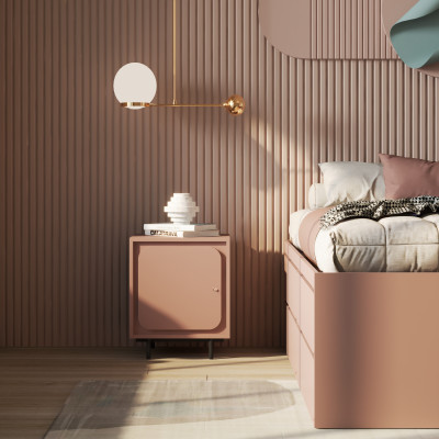 [Happy Home Furniture] SWEETY, Táp đầu giường 1 cửa mở - chân sắt, 48cm x 40cm x 58cm ( DxRxC), TCM_058