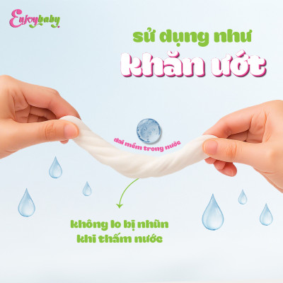 Khăn vải khô đa năng Enjoy cực mềm tiện lợi cho mẹ và bé 200g cao cấp 100%