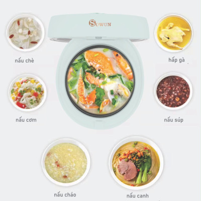 Nồi Cơm Điện Chính Hãng SOWUN SW699 0.8L, Lòng Nồi 5 Lớp Dày Dặn, Phủ Lớp Chống Dính Cao Cấp