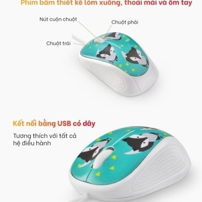 Chuột máy tính có dây PMC1005 giá Tốt, đèn LED hoạ tiết bắt mắt Dây Dài Thiết Kế Ôm Tay Thuận Cả 2 Tay Văn Phòng USB Cho Máy Tính Laptop Tivi - Hàng Nhập Khẩu