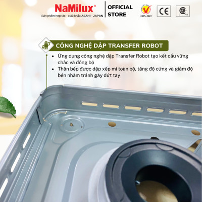 Bếp Gas Du Lịch (Bếp Gas Mini) NaMilux Mother│Van An Toàn Inline Cut│Công Suất 2.6 Kw (2.200 kcal/giờ) - Hàng Chính Hãng