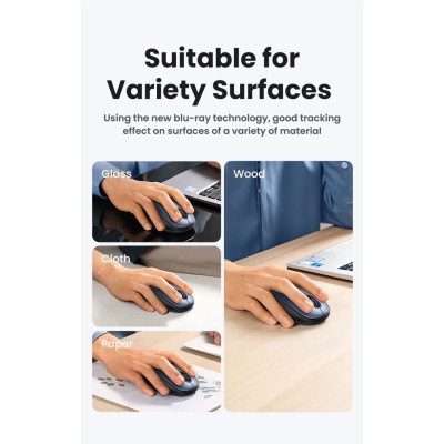 Chuột không dây 2.4G UGREEN MU105 | 4 mức điều chỉnh DPI | Độ yên tĩnh cao | Bảo Hành 18 Tháng - Hàng Chính Hãng