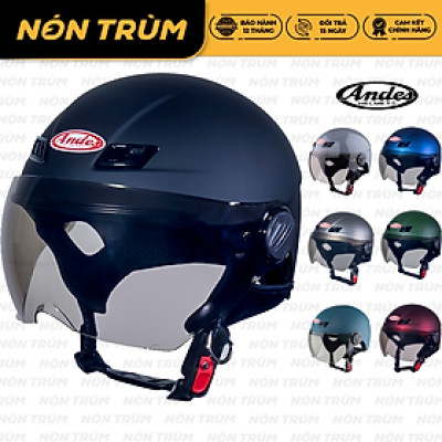 Nón bảo hiểm 1/2 ANDES 109 có kính đi xe máy cho nam và nữ chính hãng