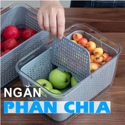 Hộp đựng thực phẩm 2 lớp trong tủ lạnh kiểu Nhật loại 1.7L, màu sắc giao ngẫu nhiên - Hàng chính hãng