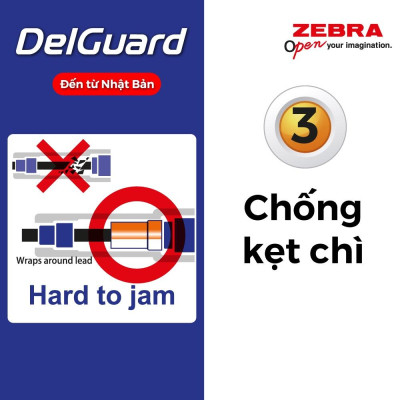 Bút chì bấm không gãy ruột Zebra Delguard 0.5mm - [Chính hãng]