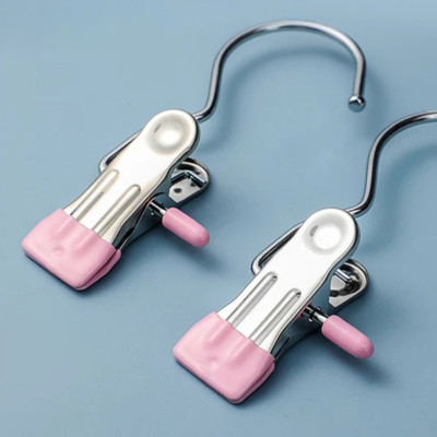 Móc Treo Đồ Có Kẹp Chống Trượt, Kẹp Đơn Phơi Quần Áo Đa Năng Bằng Thép Không Gỉ Bọc Nhựa PVC Chắc Chắn - Hàng Chính Hãng MINIIN