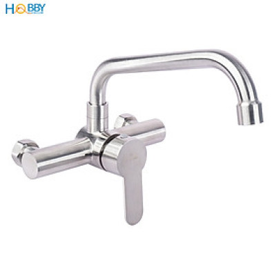 Vòi rửa chén nóng lạnh gắn tường inox 304 Hobby Home Decor ANL2