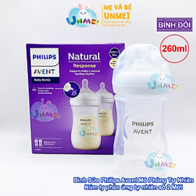 Bình sữa mô phỏng tự nhiên mới hiệu Philips Avent  cho trẻ từ 1 tháng tuổi (260ml-đôi)_SCY903.02