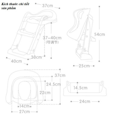 Thang hỗ trợ vệ sinh, thu nhỏ bồn cầu cho Bé 