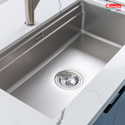 Chậu rửa bát chống xước KONOX Workstation – Undermount Sink KN8644SU Dekor - Bảo hành chính hãng 10 năm