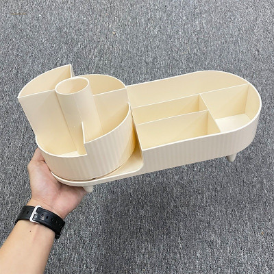 Kệ Đựng Mĩ Phẩm - Đồ Trang Điểm Để Bàn Xoay 360 Độ Sang Trọng, Hộp đựng mỹ phẩm, cọ trang điểm makeup 