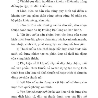 Luật quản lý, sử dụng v.ũ k.h.í vật liệu n.ổ và công cụ hỗ trợ năm 2024 - bản in 2024