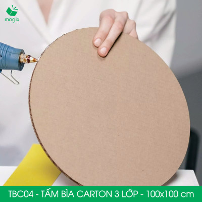 TBC04 - 100x100 cm - 5 tấm bìa carton 3 lớp nguyên tấm cứng cáp, bìa gói hàng, bìa mô hình