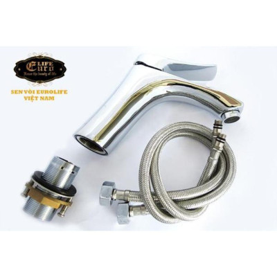 Combo Bộ vòi sen nóng lạnh Eurolife EL-1001S + Vòi lavabo nóng lạnh Eurolife EL-1002S (Trắng bạc) - COMBO 1000S