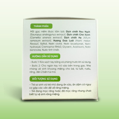 [10 gói] Gạc rơ lưỡi thảo dược Elemis - chiết xuất rau ngót chống sâu răng, sún răng, làm sạch mảng bám trong miệng