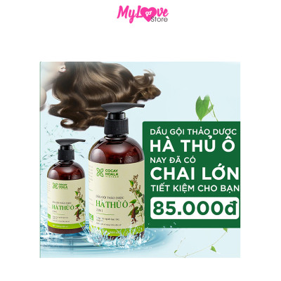 Dầu Gội Hà Thủ Ô Gội Xả 2 In 1 Cocayhoala Giảm Rụng Tóc - Đen Tóc - Chậm Quá Trình Bạc Tóc - Phục Hồi Tóc, Chai 450g 