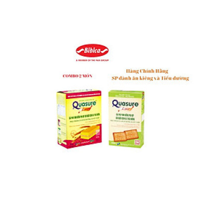 Combo 2 món Quasure dinh dưỡng dành cho người ăn kiêng và đái tháo đường - Bibica quasure dâu 126g/ quasure 140g