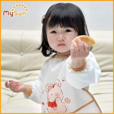 Áo yếm ăn dặm cho bé trai gái choàng chống thấm dài tay MySun