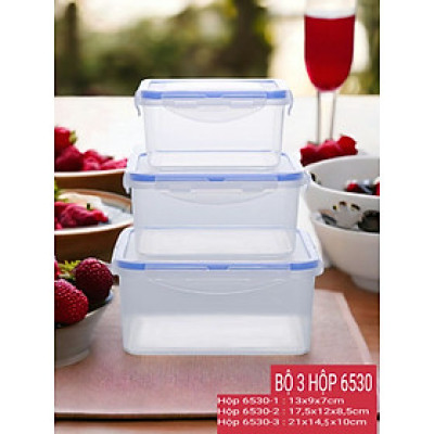 Bộ Hộp Đựng Thực Phẩm Có Nắp Đậy Gài Khóa Gioong Silicon Kín Chắc Chắn - Sét 3 Hộp Đựng Thực Phẩm Cao Cấp Để Tủ Lạnh Bảo Quản Thức Ăn 