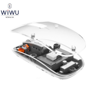 Chuột quang không dây cho IPad , Laptop , Mac book chính hãng WI WU Mouse Crystal WM105 thiết kế trong suốt lộ cơ - hàng chính hãng