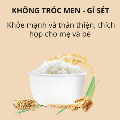Nồi cơm điện lòng sứ dưỡng sinh 1.2L Mishio MK381 - Hàng chính hãng 