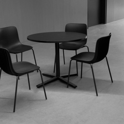 Ghế ăn Italia cao cấp Ghế bàn ăn thân nhựa Polypropylene chân thép sơn nhập khẩu LAVORO European Plastic Dining Chairs – Nội thất CAPTA