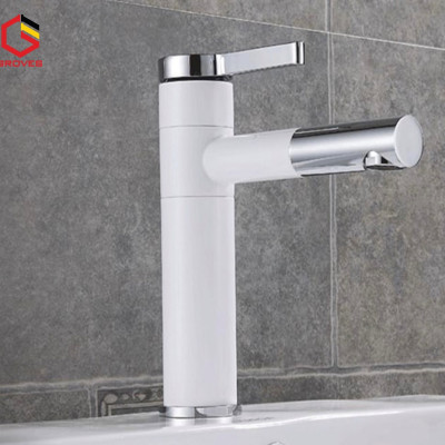 Vòi rửa mặt, Lavabo đa năng nóng lạnh thân thấp trắng đầu xoay 360 độ GR 7011B (đẹp, sang trọng, lịch sự, quý phái, tinh tế)