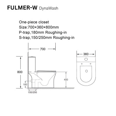 Bàn Cầu một khối nhập khẩu ORIN Fulmer