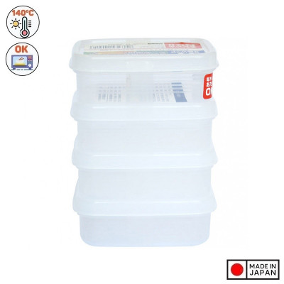 Set 04 hộp chia thức ăn dặm cho bé  dung tích 100ml / hộp  - Hàng nội địa Nhật Bản.