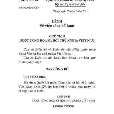 Luật nhà giáo năm 2025