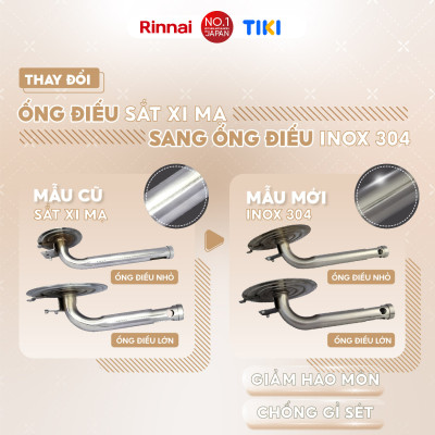 Bếp gas dương Rinnai RV-MC26RS mặt bếp inox và kiềng bếp men - Hàng chính hãng.