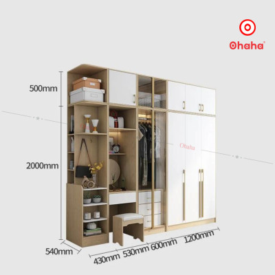[Miễn phí lắp đặt & vận chuyển - Trả góp 0%] Tủ quần áo gỗ MDF lõi xanh chống ẩm cao cấp thiết kế thông minh tiện lợi với nhiều cánh và ngăn chứa - Màu sắc có thể đổi theo yêu cầu thương hiệu Ohaha - TACC004 