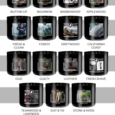 Nến ly 3 bấc sáp đậu nành For Men Goose Creek (411g) - Bourbon