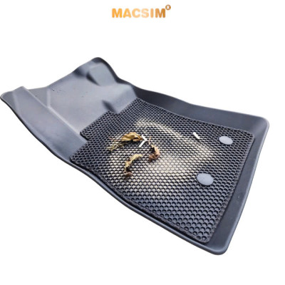 Thảm ô tô sd3 2 lớp dạng lưới lục giác  Nissan Almera 2021+ màu đen - bề mặt cao su siêu sạch - Macsim