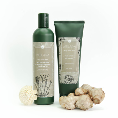 Bộ Dầu Gội Xả Hỗ Trợ Trị Rụng Tóc Kích Thích Mọc Tóc Weilaiya Tinh Chất Gừng Hà Thủ Ô Cao Cấp Ngăn Ngừa Rụng Tóc Lưu Thông Mạch Máu Hương Thảo Dược (Gội 400ml- Xả:250ml)- Sản Phẩm Chính Hãng