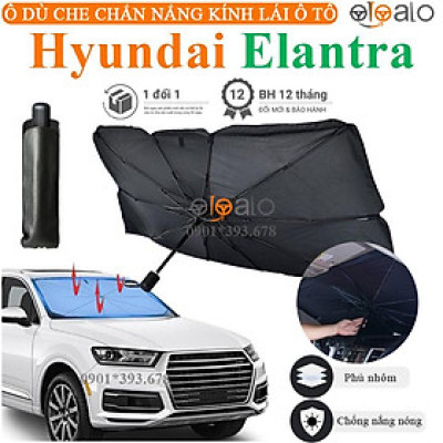 Ô dù che chắn nắng kính lái ô tô Hyundai Elantra vải dù tráng nhôm cao cấp ODCKL