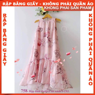 Rập giấy mã 758 - Rập đầm suông đuôi cá