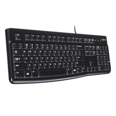 Bàn phím có dây Logitech K120 - Bền bỉ, chống tràn, có thể điều chỉnh góc độ gõ, kích thước đầy đủ có phím số - Hàng chính hãng 