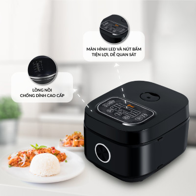 Nồi Cơm Điện Tử Comet CM8085 – Hàng chính hãng - Dung Tích 1.2L, Gia Nhiệt Nhanh, Chống Dính, Đa Chức Năng