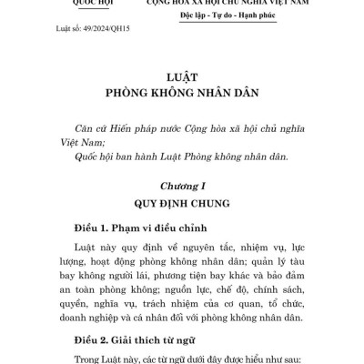 Luật phòng không nhân dân - bản in 2025