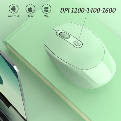 Chuột không dây Bluetooth, chuột máy tính HXSJ M107B chống ồn, DPI 1600, chế độ kép wireless usb 2.4Ghz, bluetooth chuyên dùng cho laptop, máy tính, tivi - Hàng chính hãng
