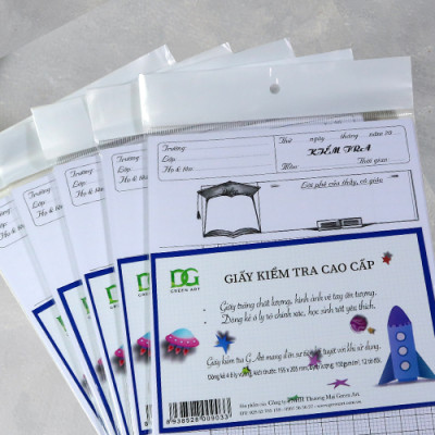 Giấy kiểm tra 4 ô ly viết êm không lem, giấy trắng dày kẻ ô rõ ràng hình vẽ tay mới lạ, kích thước 15.5 x 20.5 cm bộ 36 tờ GKTL102-03 Green Art - Hàng chính hãng