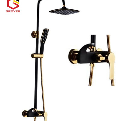 Sen cây tắm nóng lạnh đen ánh vàng GS 6607D, đep sang trọng quý phái, bền bỉ với thời gian