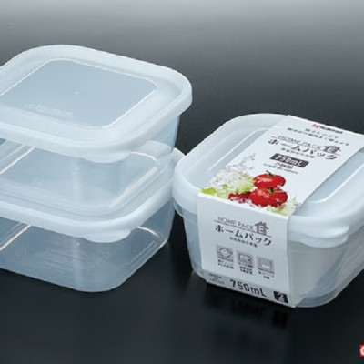 Bộ 2 sản phẩm hộp nhựa cao cấp đựng thực phẩm an toàn, tiện lợi dung tích 750ml - Hàng nội địa Nhật Bản.