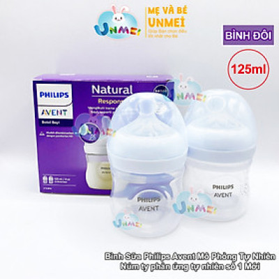 Bình sữa mô phỏng tự nhiên mới hiệu Philips Avent  cho trẻ từ 0 tháng tuổi (125ml-đôi)_SCY900.02