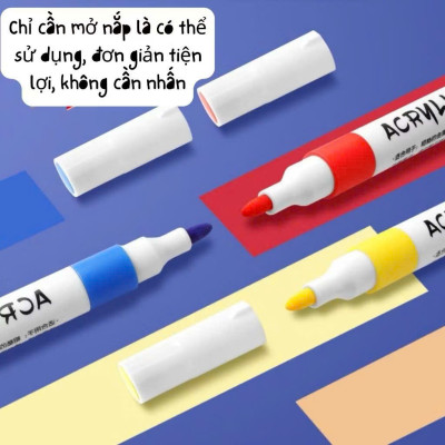Bút Màu Acrylic Marker Tăng 50% Mực, Vẽ Trên Mọi Chất Liệu, Có Thể Vẽ Chồng Màu - HÀNG CHÍNH HÃNG MINIIN