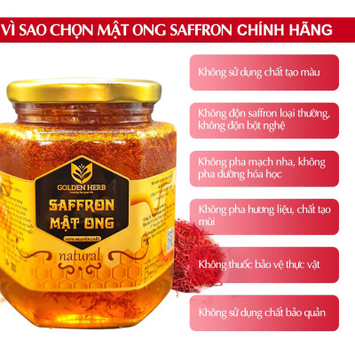 Mật Ong Ngâm Saffron 180ml/lọ Golden Herb